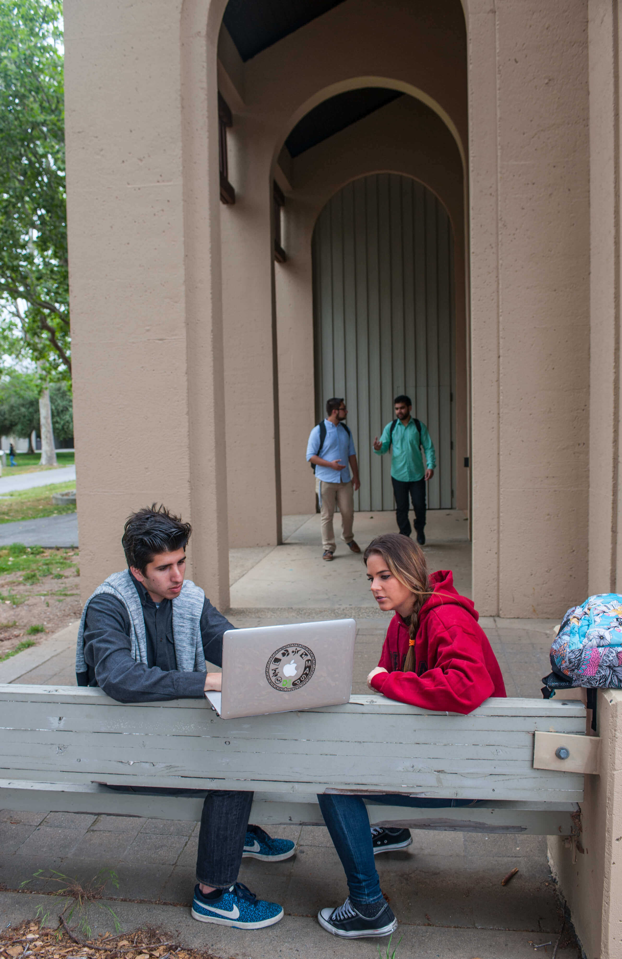 students at laptop